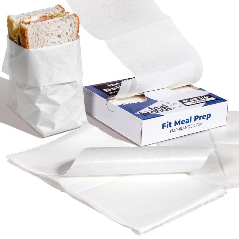 Fit Meal Prep 500 Pack 6 x 10.75 Inches Deli Wax Paper Sheets, Interfolded Pop-Up Pre-Cut Deli Wraps, Waterproof and Greaseproof Food Wrap Paper for Sandwiches, Restaurants, Bakeries, and Home Use