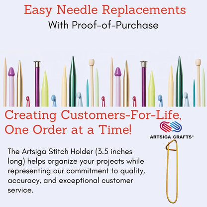 ChiaoGoo Quads 5 in. (13cm) US 8 (5 mm) Interchangeable Circular Knitting Needle Tips Stainless Steel [S] (uses Small Cables) with Stitch Holder