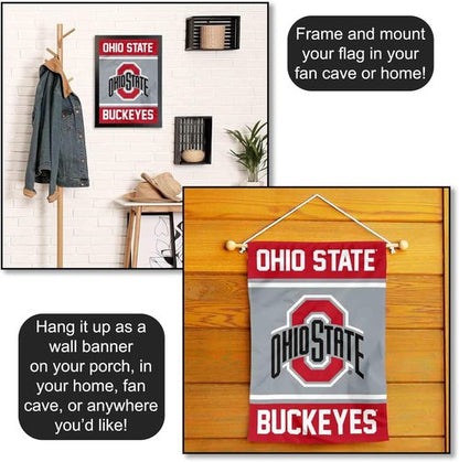 College Flags & Banners Co. Ohio State Buckeyes Garden Flag - Vibrant Design for Outdoor Decor