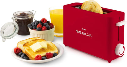 Nostalgia MyMini Single Slice Toaster - Compact Design with Adjustable Temperature & 1.25" Wide Slot | Red