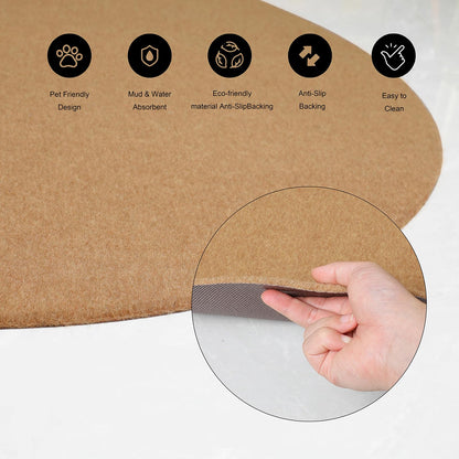 Office Chair Mat for Low Flat Pile Carpet/Hardwood Floor, Round 39"x39" Non-Slip & Noise Reducing Carpet Floor Protector Mat (Coffee Brown)