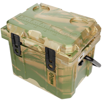 Cubix Outdoors, QuadraX 10QT Rotomolded Personal Small Cooler, Insulated Portable Hard Cooler Ice Chest, Holds Ice for 72 Hours for Outdoor Activities, 2 Built-in Cup Holders, Hunter Camo