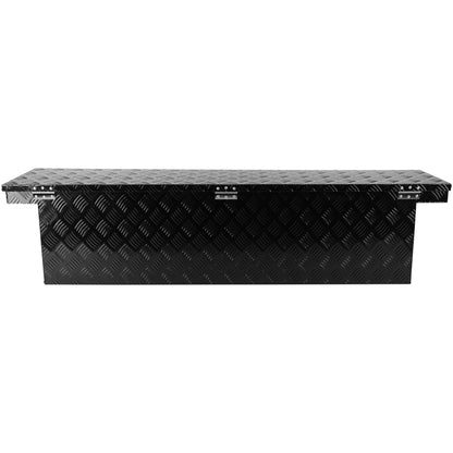 SPOFLYINN 60 Inch Heavy Duty Aluminum Stripes Plated Tool Box Waterproof Storage Toolbox with Lock for RV ATV Trailer Truck 60.2 inches
