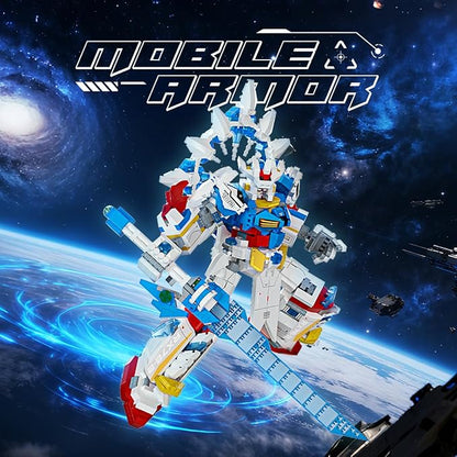 DAHONPA White Blue Warrior Manned Mecha Robot Building Blocks Set Guardian Transforming Mech Model Kit (1797+ Pieces) Loyal Warrior Robots Toys for Adults Christmas Birthday Gift