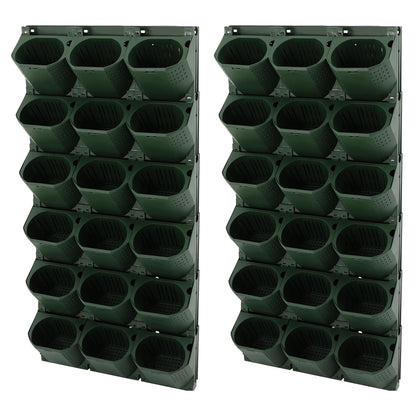 AGULIUM 36 Pots Wall Planter, Vertical Garden Planter, Stackable Wall Mounted Flower Pot Holder, Green Plant Wall for Flower Herbs Vegetables Grass Plants for Indoor Outdoor Garden Balcony Patio