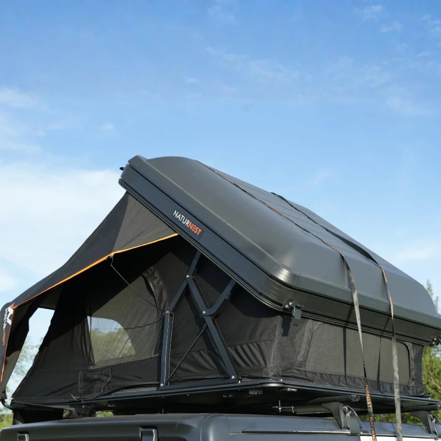 Naturnest Rooftop Tent Aluminum Hard Shell, Easy Set Up Large Roof Tent for 3 Person Camping Top Tents, Waterproof UV-Resistant 4 Season Tents for Truck, Jeep, SUV, Trailer - Sirius 2 Aluminum
