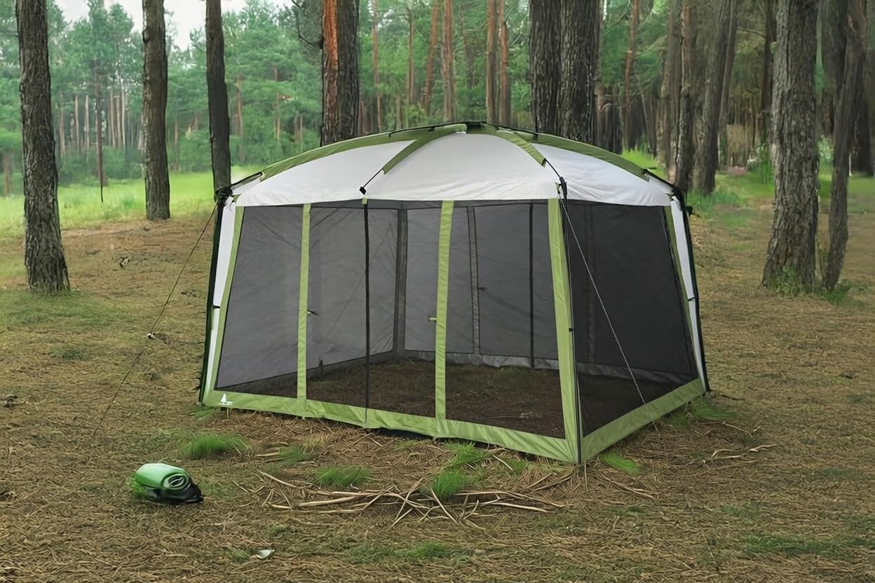 Screen House Tent, 11 x 9 x 80 inches, 3 Season Outdoor Shelter, Mesh Windows for Camping, Picnic, or Beach