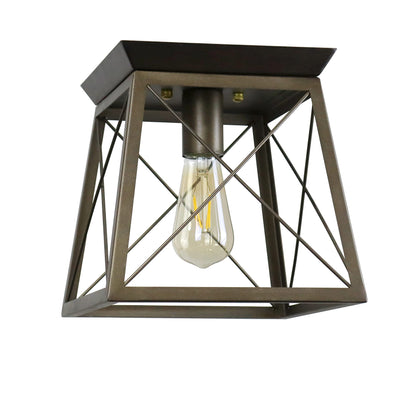 Chloe Lighting Farmhouse Two-Toned Ceiling Flush Fixture 9in Wide Metal Model CH6H301TT09-CF1