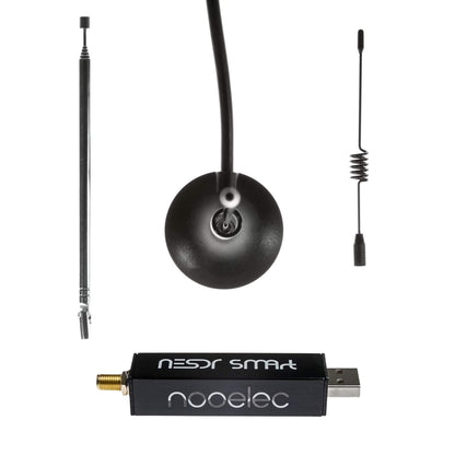 NooElec NESDR SMArt v4 RTL-SDR Essentials Starter Kit - Includes Everything to Start with Software Defined Radio Including Premium SDR, Flamingo FM Bandstop Filter, 3 Antennas, 10 Adapters & Case