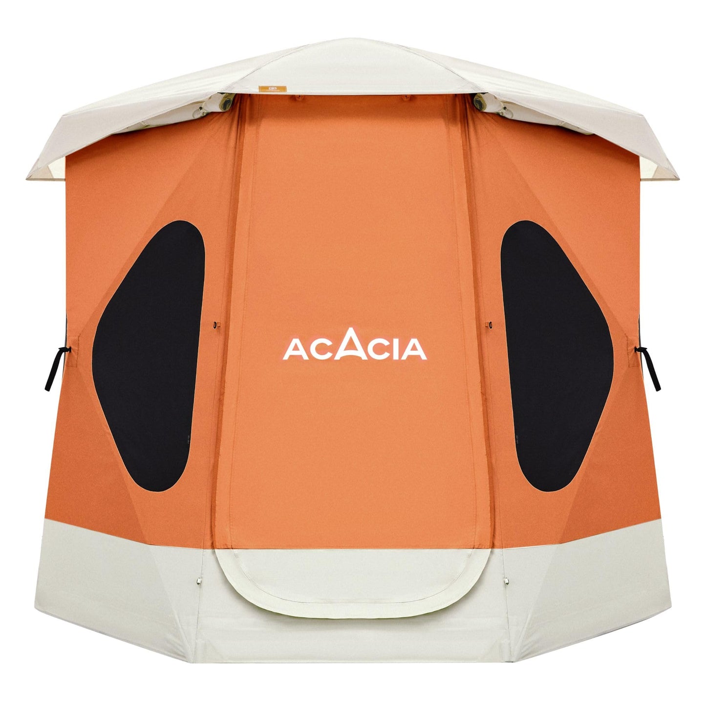 ACACIA Space Tent, 2 to 3 Person Pop Up Camping Tent with 8 Windows and Footprint, Waterproof Windproof Easy Setup Hub Tent for Family Camping, Hiking and Glamping, Persimmon