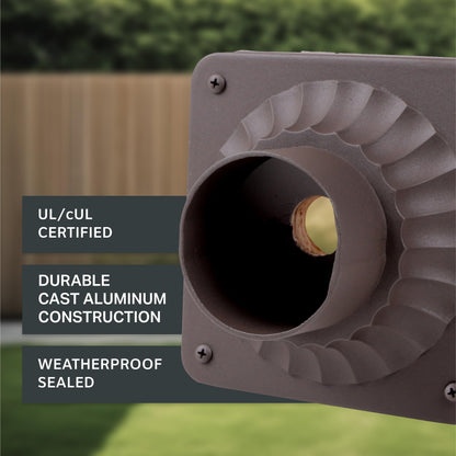 DESIGNERS FOUNTAIN Outdoor Post Light Base, 5.75 Inch Pier Mount, Cast Aluminum, Oil Rubbed Bronze, Model 1916-ORB