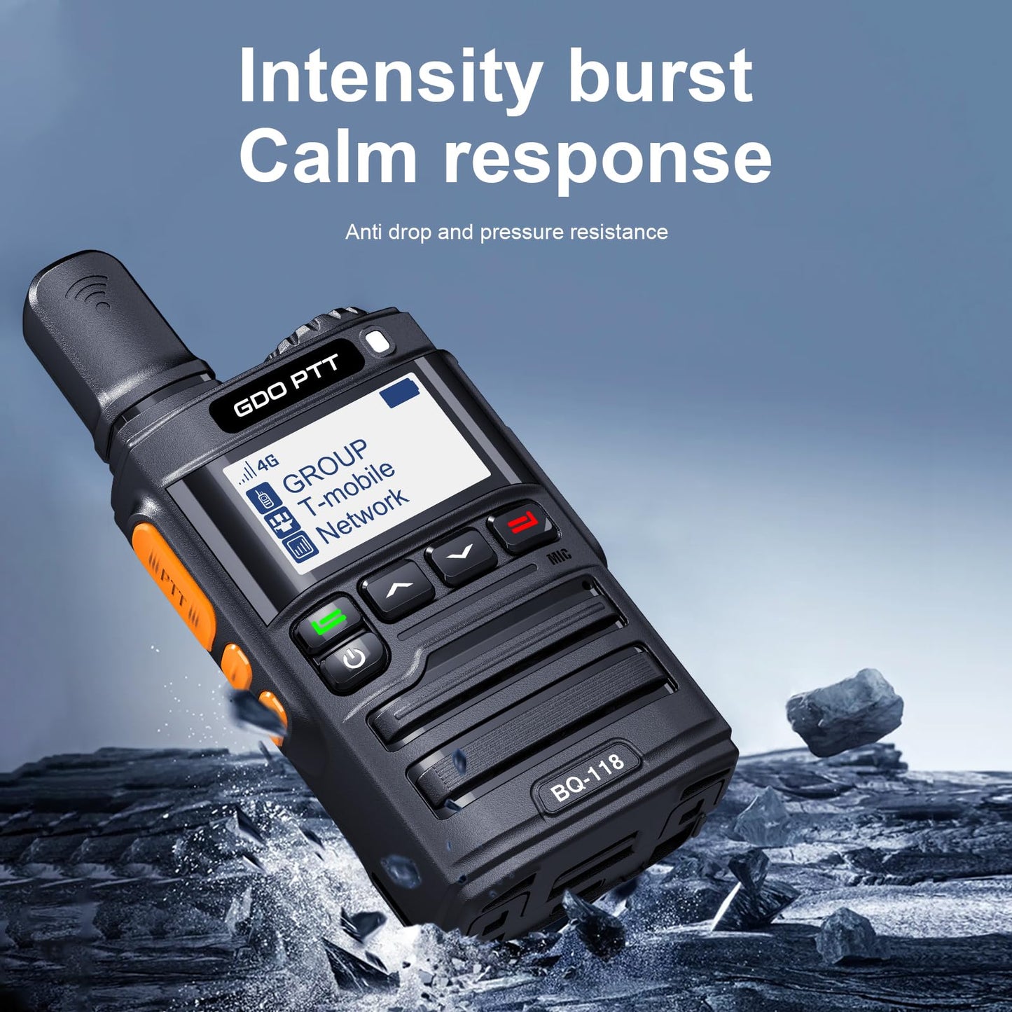 GODPTT Global Walkie Talkie【Free for Life】, Long Range Radio, Nationwide Unlimited Range, 4G LTE PoC Two-Way Radio, Stable Signal, Long Battery Life, Max Durability (2-Pack)