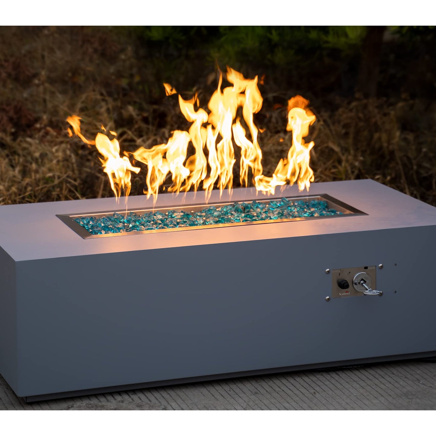 Stanbroil 36 x 12-Inch Rectangle Drop-in Fire Pit Pan with Jet Burner, 304 Stainless Steel Gas Firepit Insert for DIY Firepit Table, High Flame150,000 BTU Max