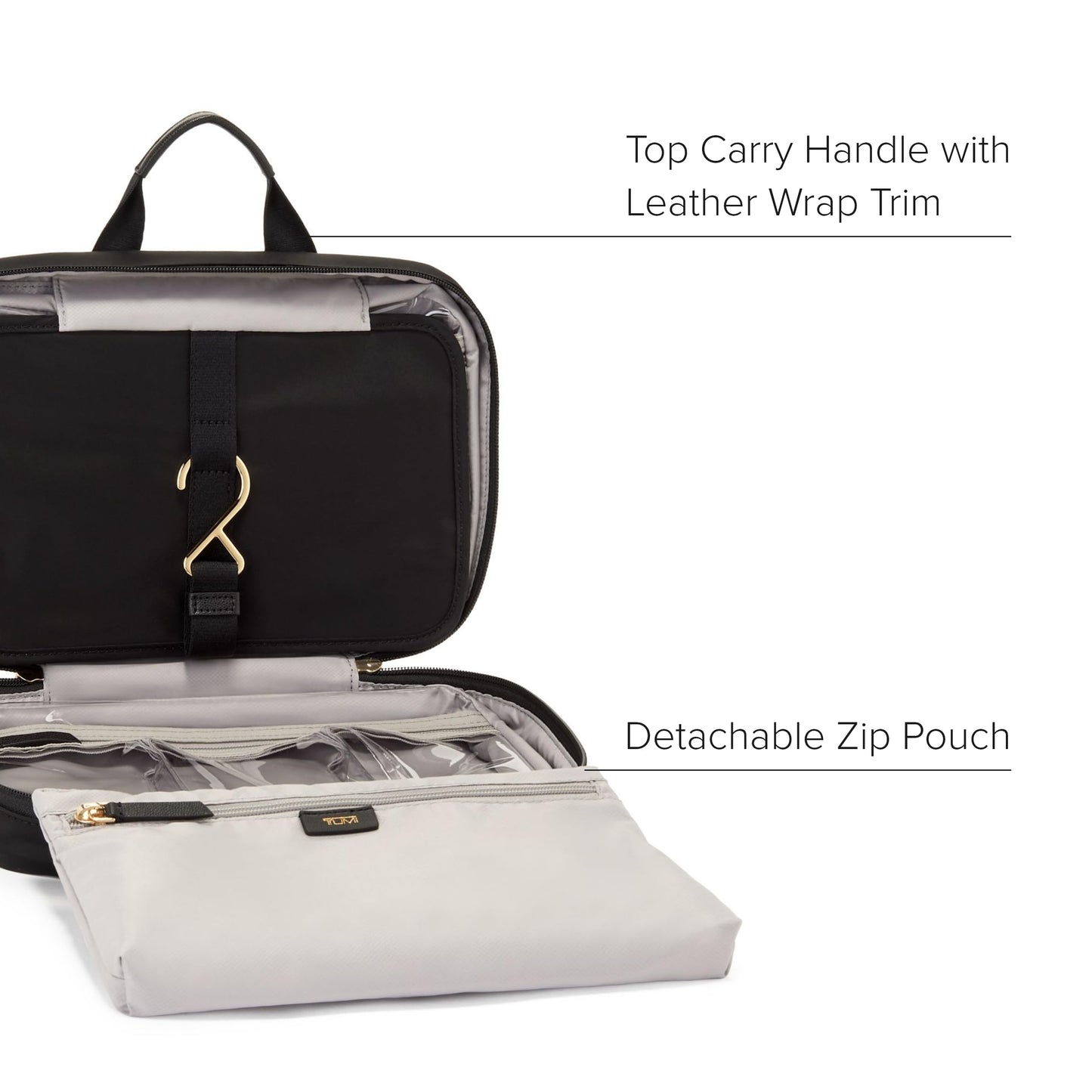 Tumi Womens Small Madeline Cosmetic Black/Gold One Size