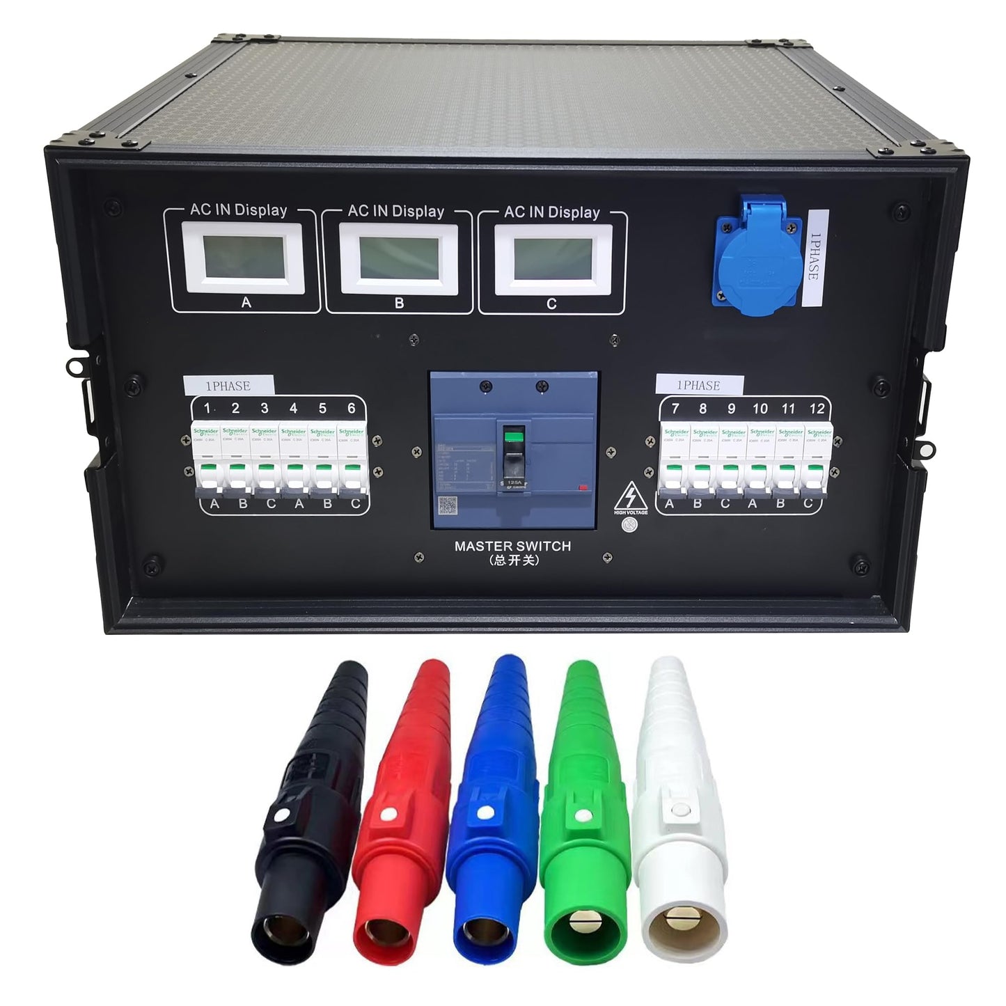 JUNMAN 12 Channel 24 Edison Power Distro Distributor Box for DJ Stage Lighting Party Event Show