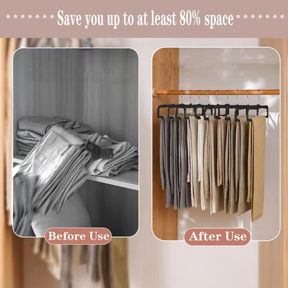 Velvet Hangers - Non-Slip Pants Hangers for Closet | 20 Pack Space-Saving Design with 360° Rotatable Hook (Black)