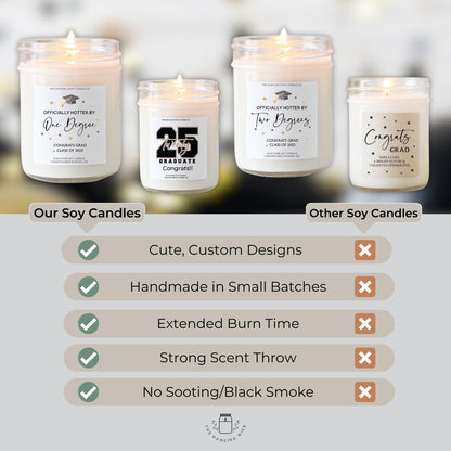 The Dancing Wick Candle - Congrats Grad 2026 - Golden Hour Scented Soy Wax Candle - Dreamy Floral & Sweet Amber Scent - 8 oz, Hand-Poured - Made in the USA – Graduation Gift (Congrats Grad)