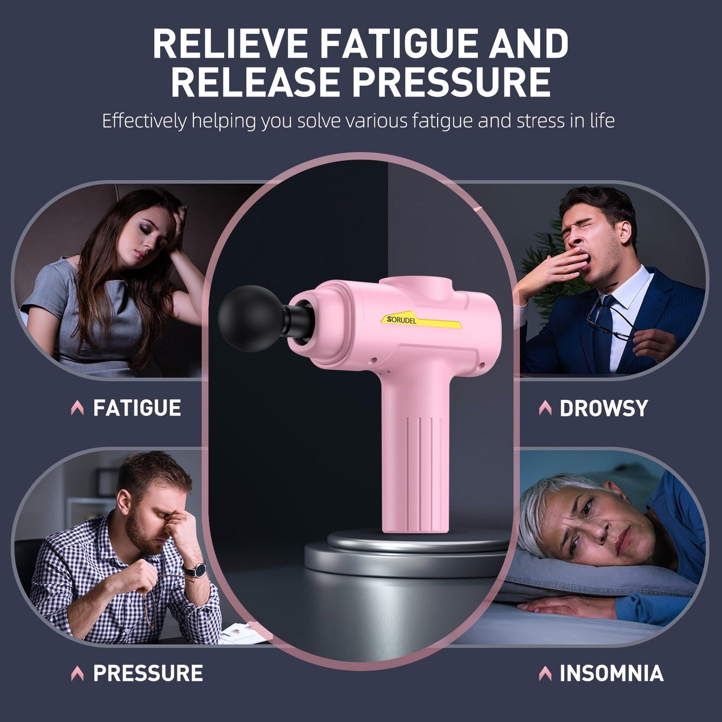 Massage Gun,Massage Gun Deep Tissue for Pain Relief with 7 Massage Heads & 6 Speeds and Carrying Case (Green)