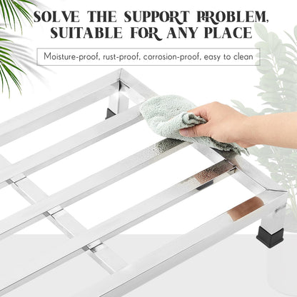 MorningRo 2 Pack Dunnage Rack 39.37" Long X 15.75" Wide, 3.9" Height Stainless Steel Dunnage Rack 1800 lbs Capacity Storage Commercial Food Service Storage in Restaurant Kitchens Shop