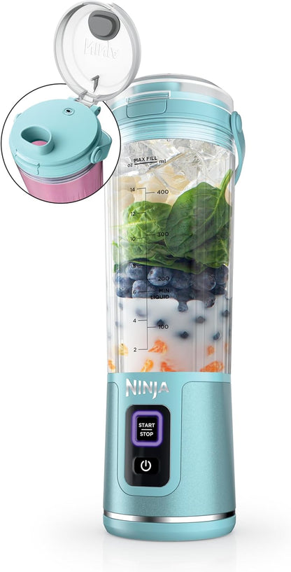 Ninja Blast Portable Blender - Cordless 18oz Personal Blender for Smoothies & Shakes | BPA-Free, USB-C Rechargeable, Aqua