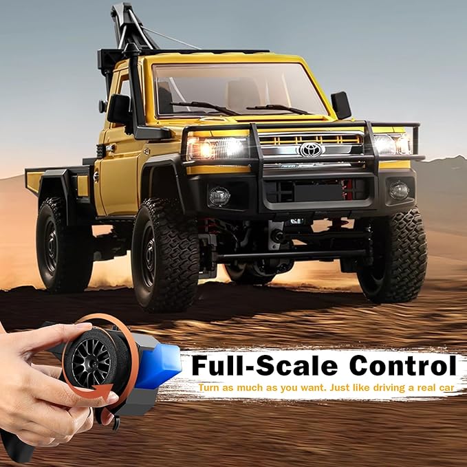 ARRIS MN82T 1/12 RC Rock Crawler Climbing Truck with Crane Hook Toyota LC794WD Off Road RC Car with LED Lights 2.4GHz Full Proportional Control RTF Toy Vehicle Gifts
