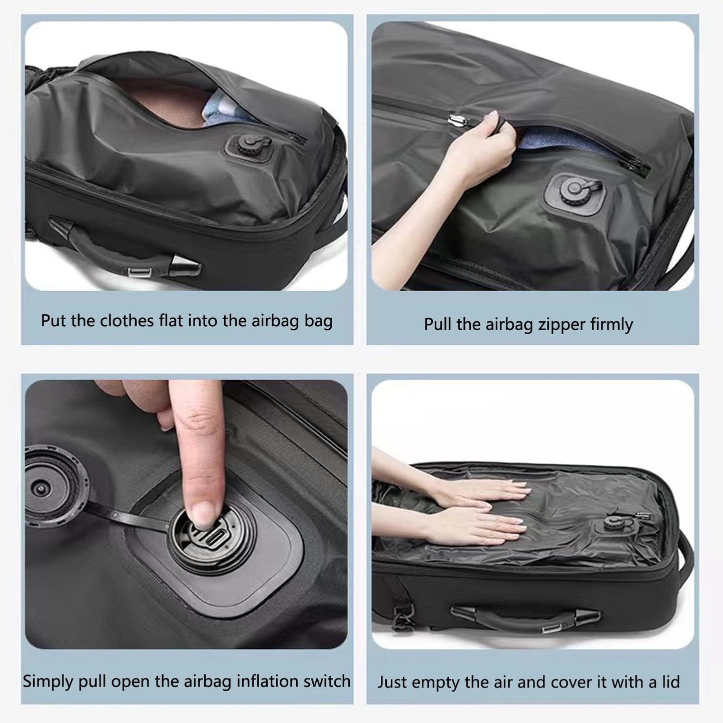 Visnalefry 21" Vacuum Compression Backpack with Wheels, Expandable, Waterproof, Carry On Travel, Laptop Bag, Flight Approved Luggage Rolling Suitcase Backpacks(Built-in Vacuum Backpack with wheels)