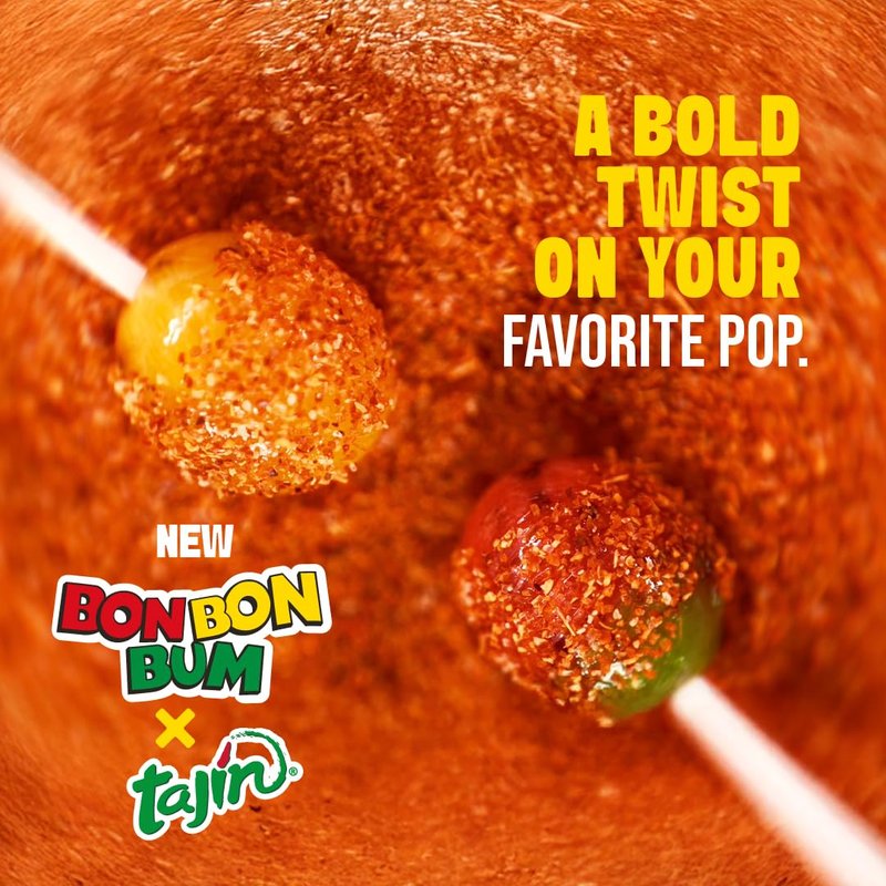 Colombina Bon Bon Bum Tajin Tropical Passion Fruit & Watermelon with Tajin Chile Lime Dip Dispenser, 30 Count (Pack of 1)