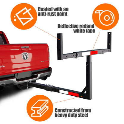 TRUSOON Upgrade Truck Bed Extender Hitch Mount, 2-in-1 Adjustable Kayak Hitch Extender, Heavy Duty Steel and 1000 lbs Load Capacity with Hitch Tightener Anti Rattle Stabilizer for Canoe, Lumber