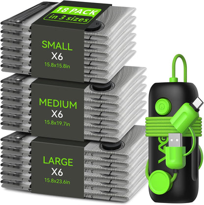 Vacuum Bags for Travel | Skiennix USB Electric Pump - 18 Pack Carry-On Size Space Saver Bags