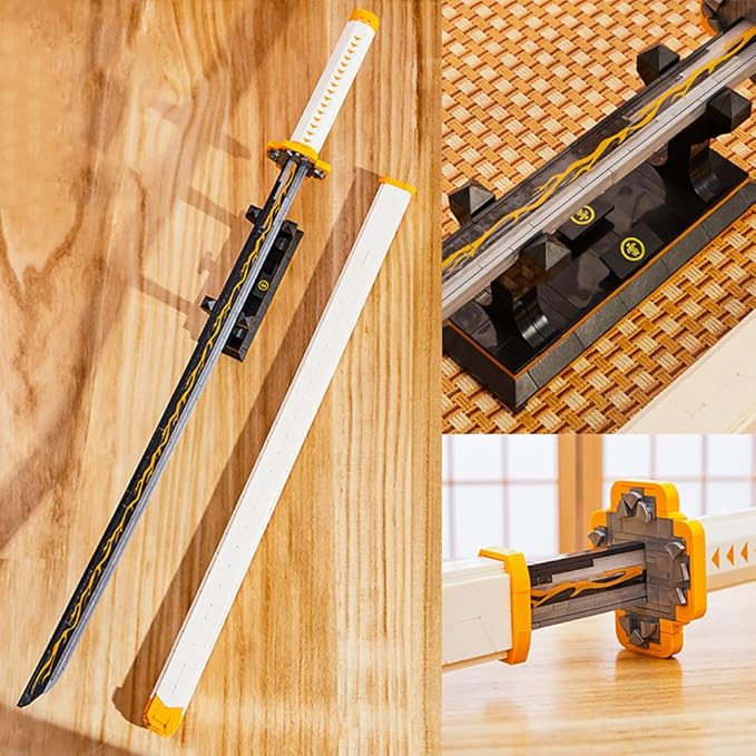 39inch for Sword Building BlockModel Samurai Sword Set withScabbard and Stand Best Gift for AnimeFans