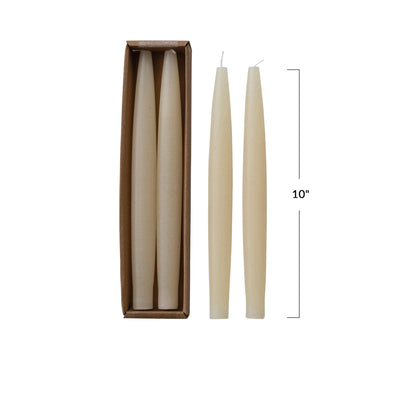 Creative Co-Op 2-Piece Unscented Taper Candles, Cream Color