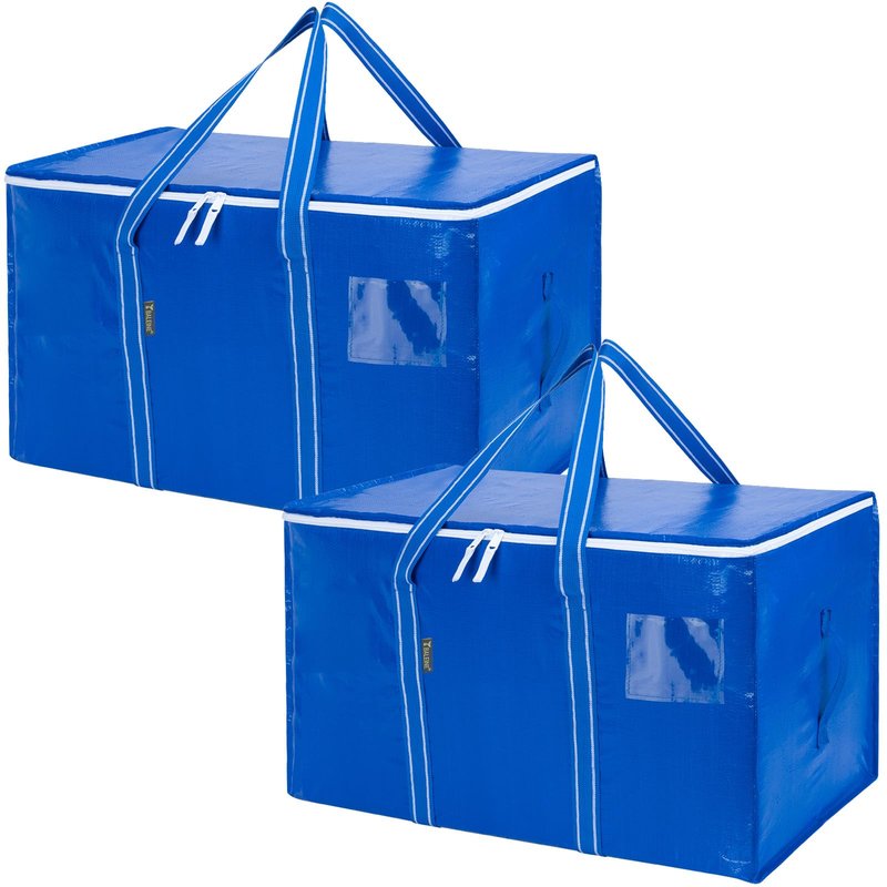 BALEINE 2-Pack Oversized Moving Bags with Reinforced Handles, Heavy-Duty Storage Tote for Clothes, Moving Supplies (Royal Blue, 2-Pack)