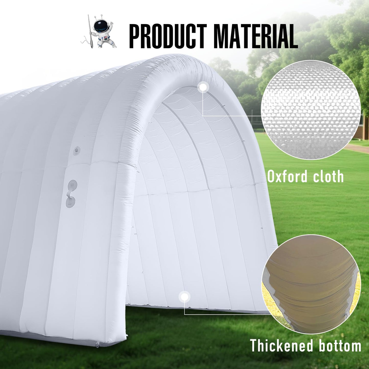 20X10x10Ft Inflatable Sports Tunnel Entrance with Blower Inflatable Tunnel Tent for Business Advertising Event Exhibition（White）