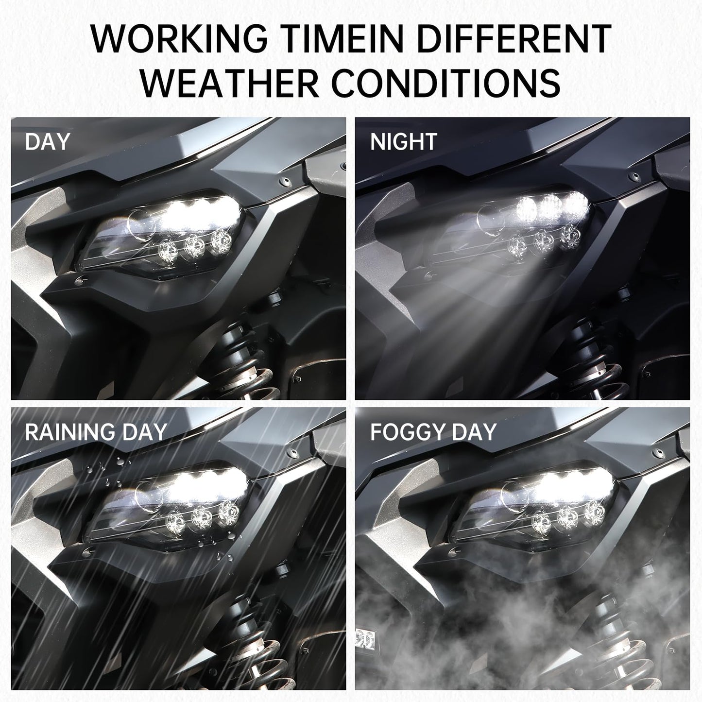 XATVXUTV LED Headlights for Honda Pioneer 1000/700/ Talon 1000, Front Light Head Lamp with High Low Beam for Honda Pioneer 1000 700/ Talon/Rancher 420/ Foreman 500/ Rubicon Accessories (2PCS)
