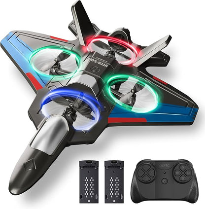 RC Planes for Kids Adults Foam Remote Control Airplane Jet Helicopter Drone Toys for Kids Adults 8-12 12-16 Remote Control Plane Airplane Toys with Led Lights 360° Flip Stunt Rotation