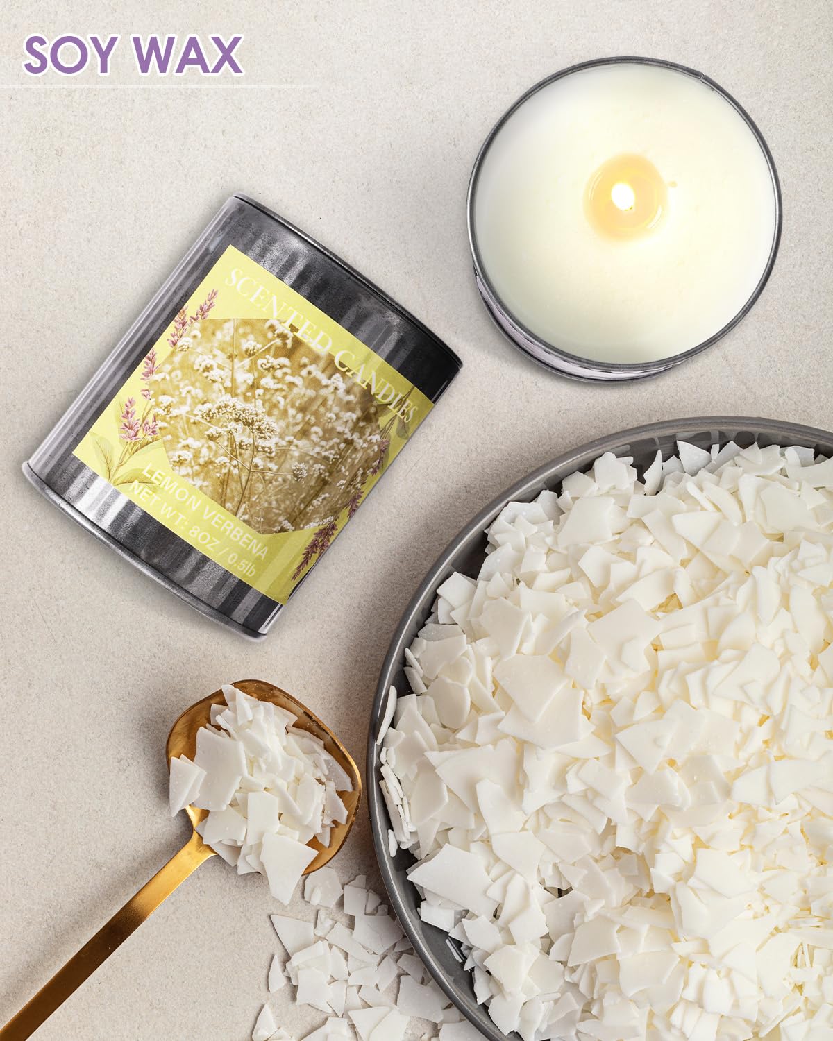 Scented Candles for Home, 8oz Soy Candle, 50H Burn, Lavender Aromatherapy, White Candle in Gift Box, Perfect for Birthday, Mother's Day, Christmas
