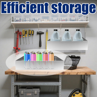 Srehloe Multi Use Storage Cabinet Holder Aluminum Fuel Tank Rack Practical Kettle Racks Length 34.5" Accommodate 3 5-Gallon Jugs Suitable for Garage Enclosed Racing Trailer Work Area Silver