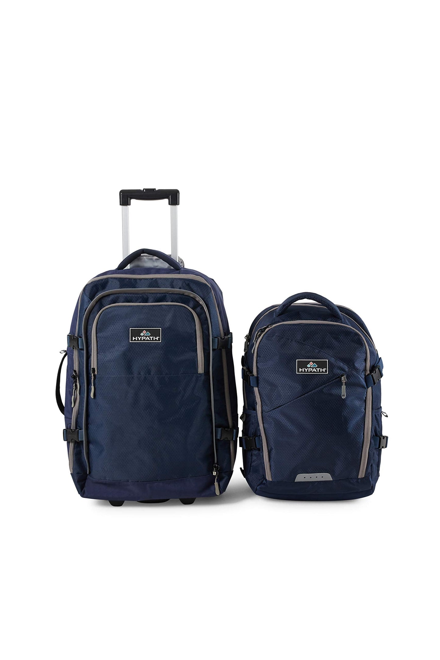 Hypath 2-in-1 Convertible Travel Bag - Use as Backpack with Wheels, Wheeled Carry On, or Stacked Rolling Luggage - Comes with Detachable Daypack - New Upgrades Here