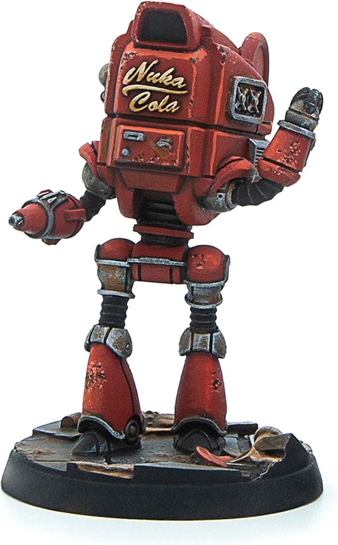 Modiphius Entertainment: Fallout: Wasteland Warfare - Robots: Starlight Theatre Staff -3 Figures 32mm Unpainted Resin RPG Miniatures Nuka World Wave