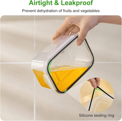 5 PCS Large Fruit Containers - Leakproof Food Storage with Removable Colander | Dishwasher & Microwave Safe
