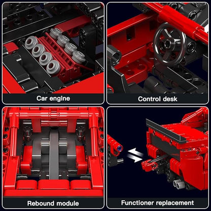 Mould King Pull Back Car Building Kits Colletible 15080 Super Car Model Scale Sports Cars Blocks Speed Champion Cars Toys Sets for Adults and Boys Girls Kids Aged 8+ (738 Pieces) ﻿