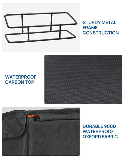 JOYTUTUS Upgrade Full Size Truck Bed Cargo Box Organizer for Pickup, Waterproof Truck Bed Cargo Bag, Storage Organizer Carrier Accessories for Groceries, Golf, Easily Slide in and Out, Easy Access