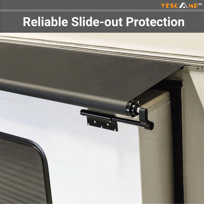 YESCAMP RV Slide Topper Awning Slide Out Awning Kit Cover Assembly,Modular Slideout Awning Protection for RV,5th Wheels,Travel Trailers and Motorhomes,Black,7'(6'7''Fabric)