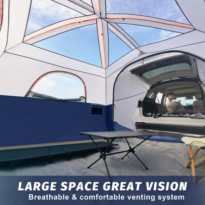 UNP SUV Tent for Camping, 6-Person Car Camping, SUV Tailgate Tent for Outdoor, Easy Set Up with Rainfly 10'x9'x78in(H) (Navy Blue)