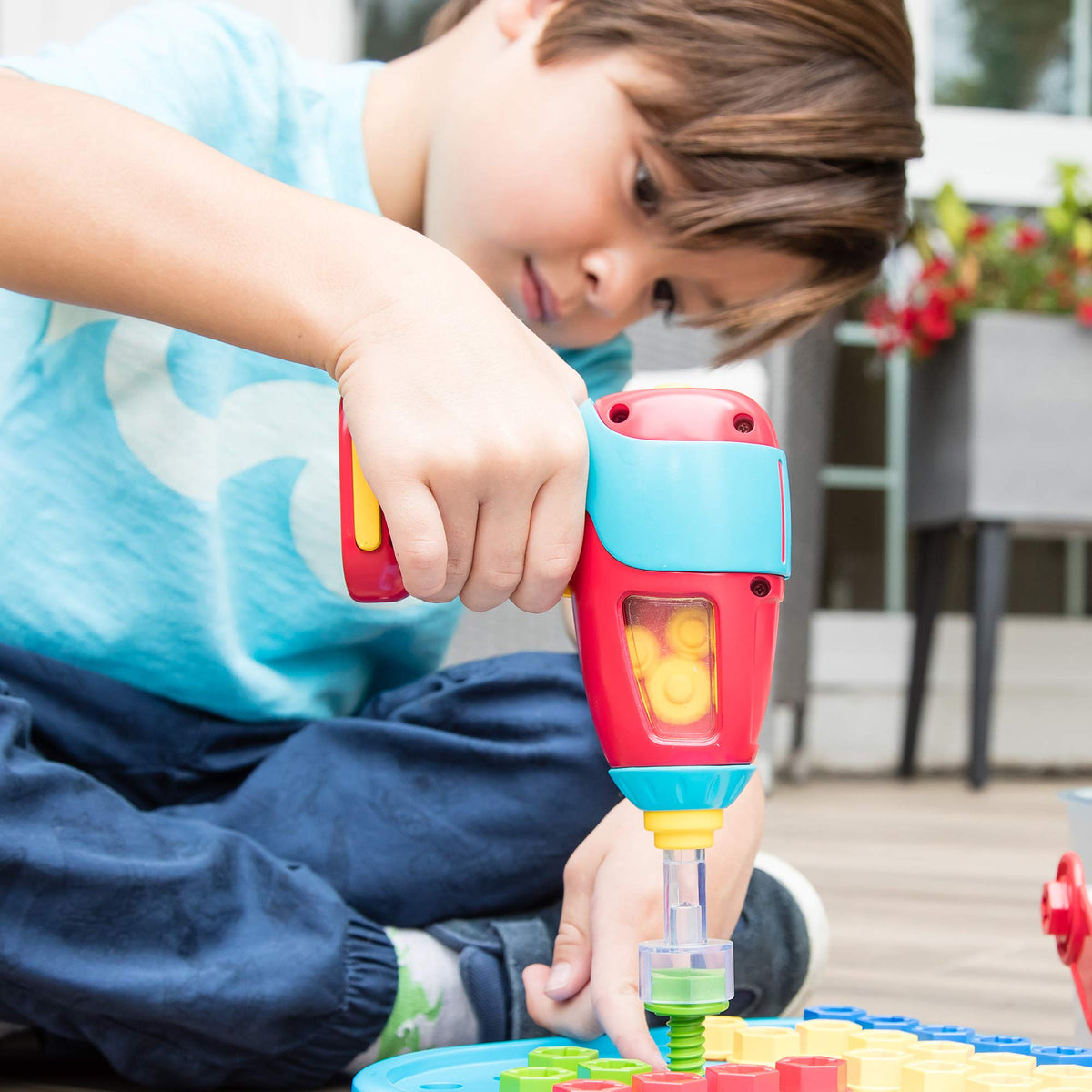 Educational Insights Design & Drill Power Drill Compatible with All Sets, Real Working, Kid-Friendly Toy Tool
