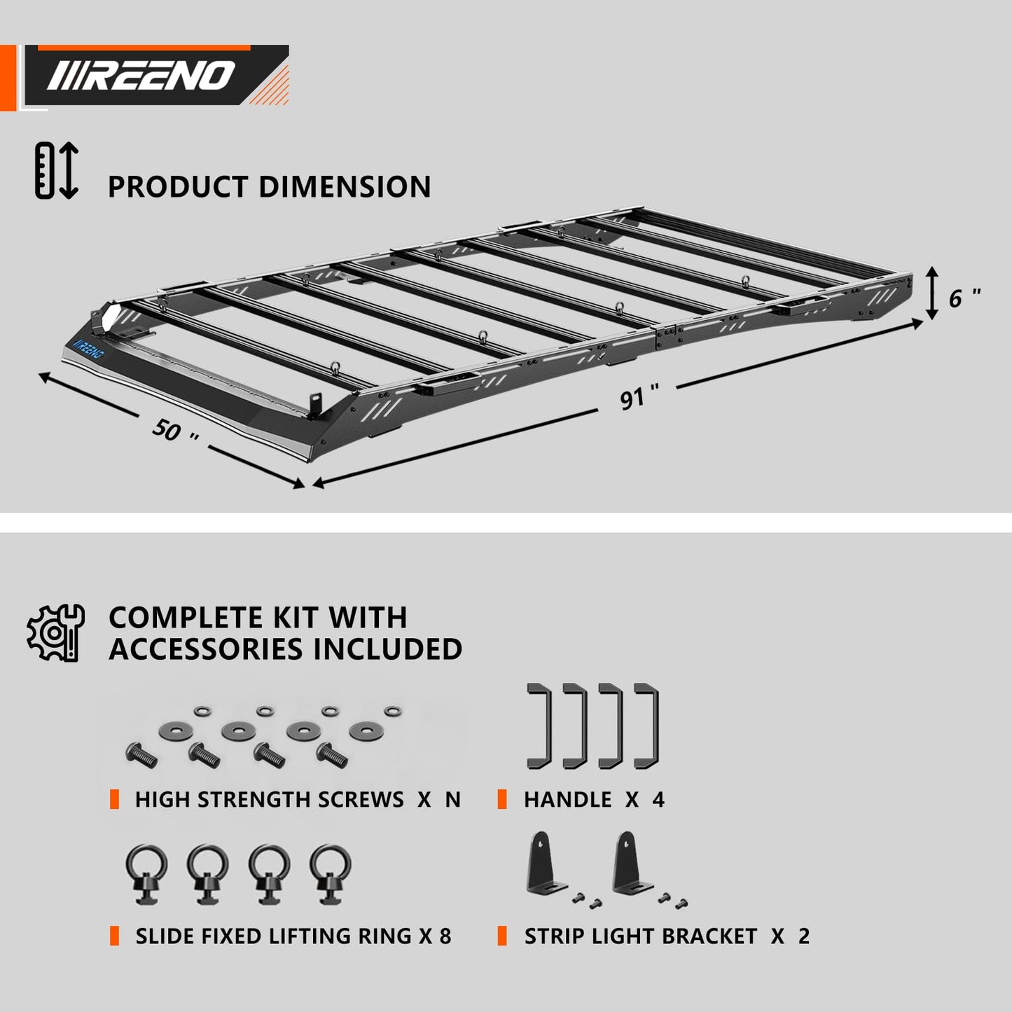 IIIREENO Overland Roof Rack Platform for Toyota FJ Cruiser 2007–2016, Heavy Duty Aluminum Roof Rack, 1000 lbs Static / 500 lbs Dynamic Load, LED Light Bar Compatible, No-Drill Installation