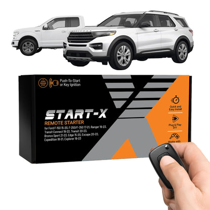Start-X Remote Starter Kit for Select Ford F-150/F-250/F-350, Ranger, Transit, Transit Connect, Bronco Sport, Edge, Escape, Expedition & Explorer with Push-to-Start or Key Ignition | Plug & Play