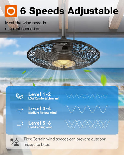 addlon 50FT Solar String Lights for Outside G50 Waterproof with USB Port Solar Patio Lights Outdoor Solar Powered LED Bulbs 3 Light Modes & 20 Inch Outdoor Ceiling Fans with Lights for Patios