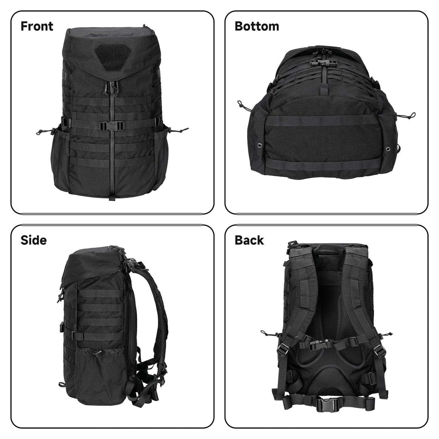 EXCELLENT ELITE SPANKER Tactical Military Backpack 35L Camping Hiking Backpack for Men and Women for Outdoor Hiking, Trekking, and Travel(Black)