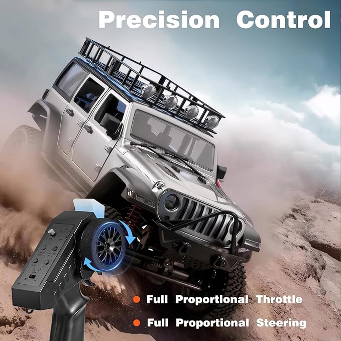 1/12 RC Crawler RTR MN-128 Off-Road Truck 4x4 RC Rock Crawler with 2.4G Remote Control RC Jeep Car Model for Adults Hobby Gifts (Black)